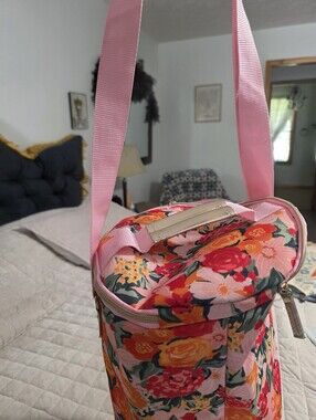 Floral Pink Crossbody Tote Bag - Women